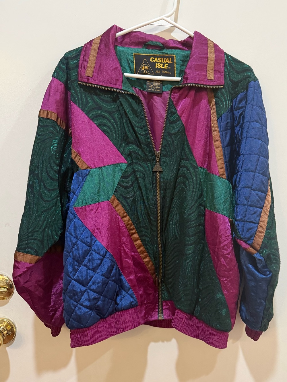 Vintage Casual Isle Colorblock Windbreaker Jacket 80s 90s Medium